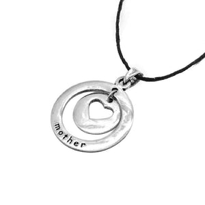 Round Pendant with Heart and Mother Hemp 925 Sterling Silver Necklace Philippines | Silverworks