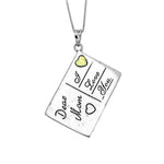 Square Plate pendant with Dear Mom, I Love You Necklace