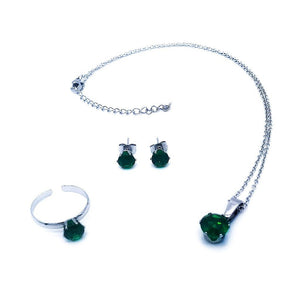 May Birthstone Stainless Steel Hypoallergenic Jewelry Set Philippines | Silverworks