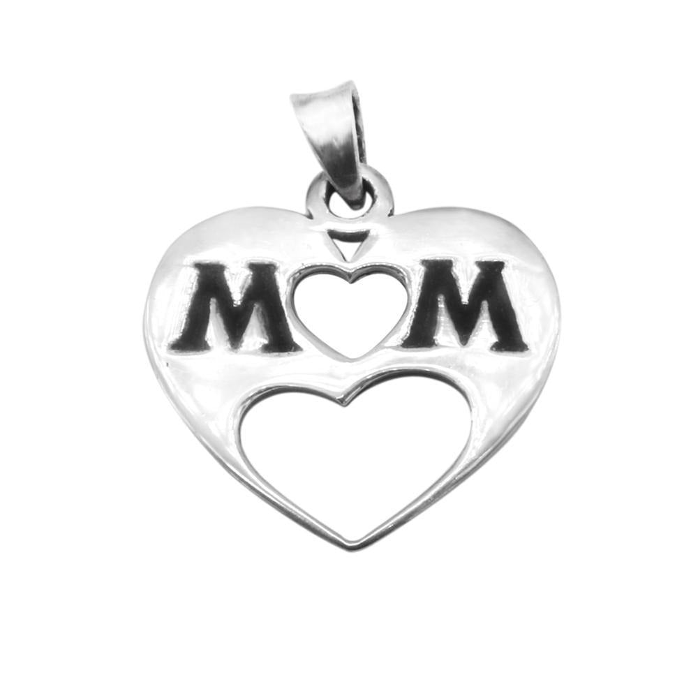 
                
                    Load image into Gallery viewer, Mom Heart Cut Out 925 Sterling Silver Pendant Philippines | Silverworks
                
            