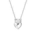 Heart with Pave Crown Necklace