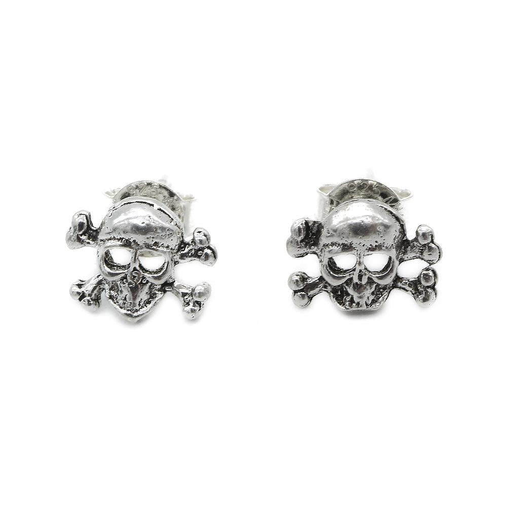 Pirate Skull Design 925 Sterling Silver Earrings Philippines | Silverworks