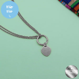 Layered Chain with Flat Heart Pendant Stainless Steel Hypoallergenic Necklace Philippines | Silverworks