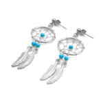 Magi Dreamcatcher with 2 Feathers Stainless Steel Hypoallergenic Drop Earrings Philippines | Silverworks