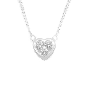Open Heart with 3 Round Zirconia 925 Sterling Silver Necklace Philippines | Silverworks