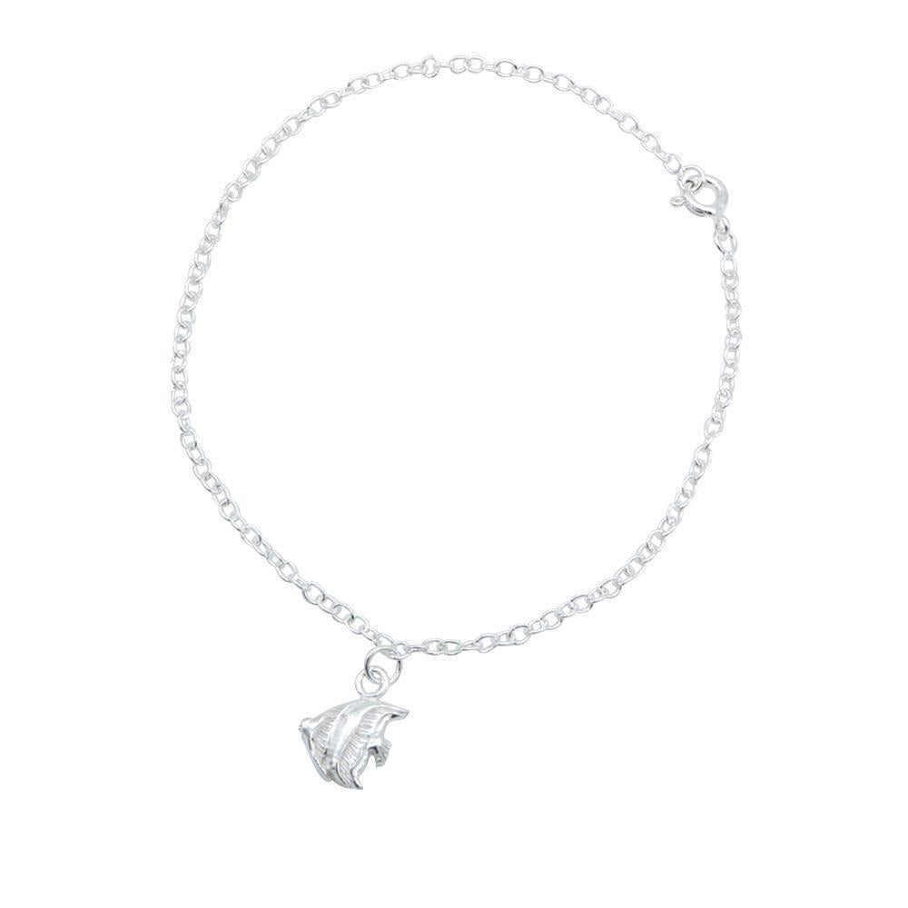 Rolo Chain with Dangling Fish in Middle 925 Sterling Silver Bracelet Philippines | Silverworks