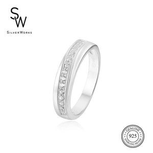 Silverworks R5913 Diagonal Half Eternity Ring