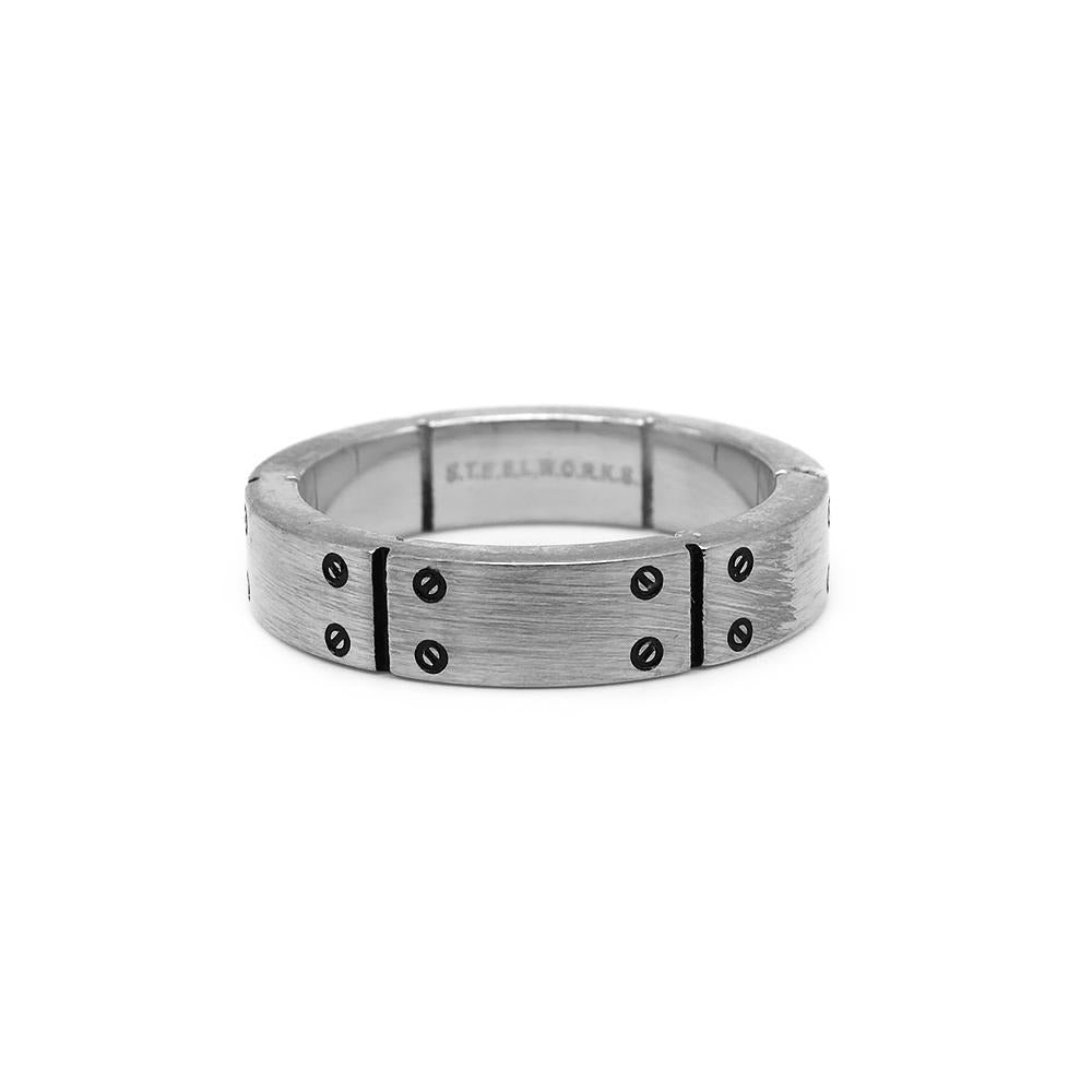 Cal Screw Design Stainless Steel Ring | SilverWorks
