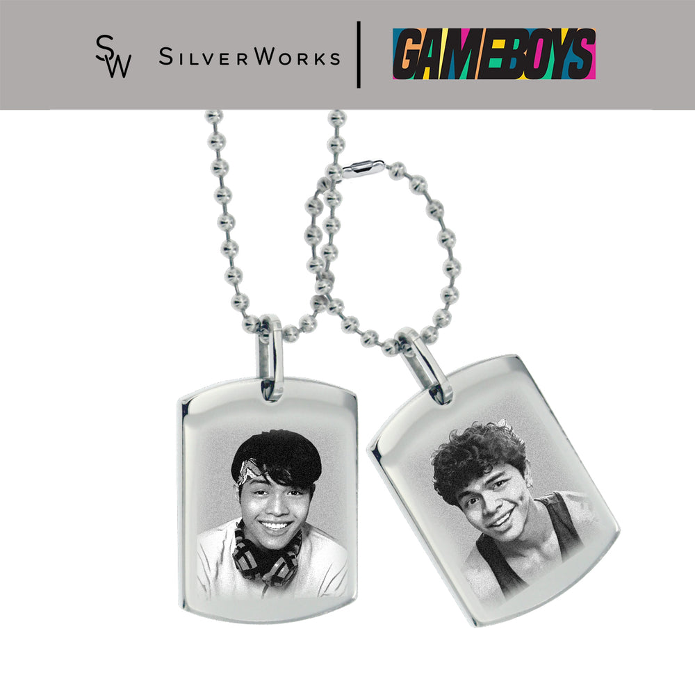 Gameboys Collection Cai and Gav Engraved Double Dogtag Stainless Steel Hypoallergenic Necklace Philippines | Silverworks