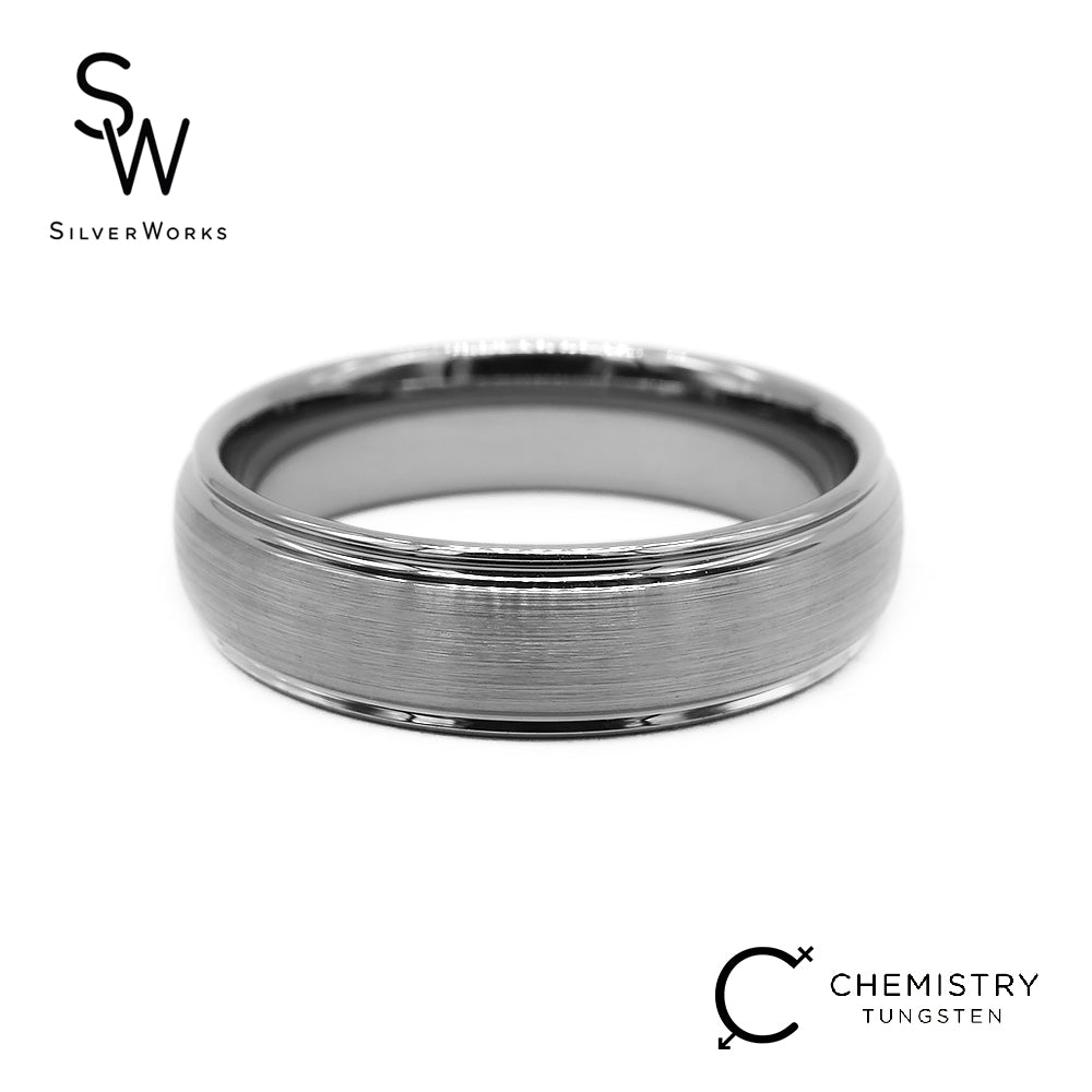 Silverworks Matte Wide Tungsten Ring - Chemistry Tungsten Collectionn T45