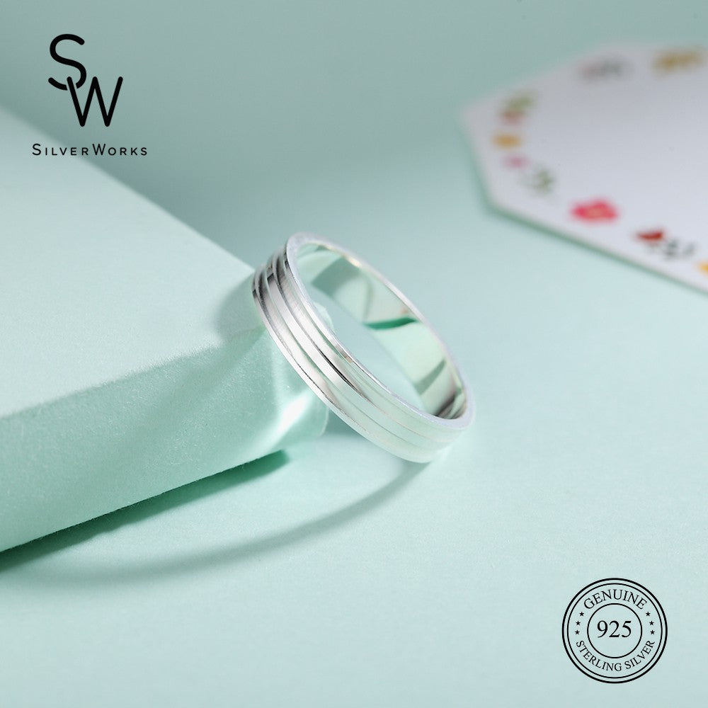 
                      
                        Kerry 925 Sterling Silver Wedding Band Ring | SilverWorks
                      
                    