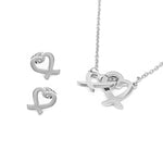 Intertwined Heart Earrings and Necklace Set