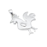 Plain Rooster Silver Pendant