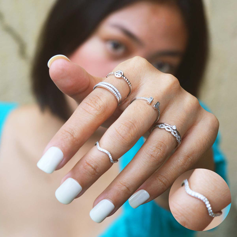 Emry Wave 925 Sterling Silver Ring | SilverWorks