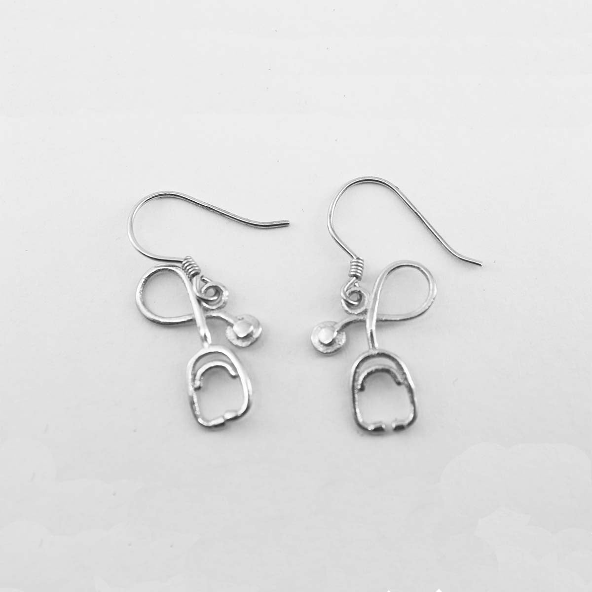 Myles Stethoscope 925 Sterling Silver Hook Drop Earrings | SilverWorks