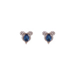 Mia Blue Sapphire Silver Stud Earrings For Women