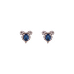 Mia Blue Sapphire Silver Stud Earrings For Women