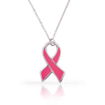 Thick Rolo Chain Necklace with Pink Enamel Ribbon