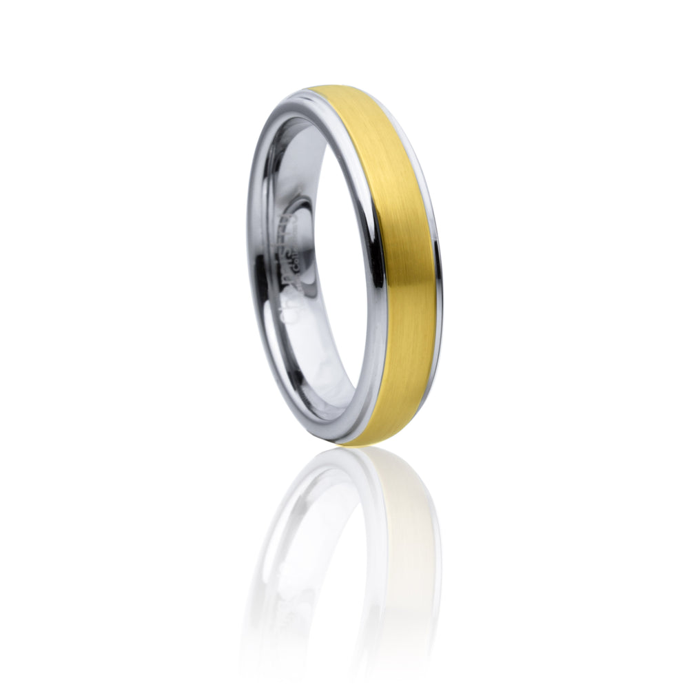 Irbid Classic Gold and Grey Two-Tone Tungsten Ring