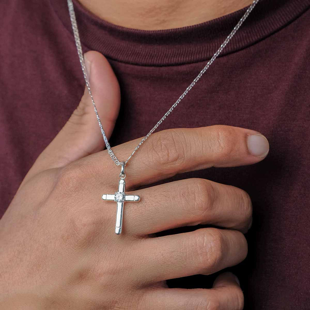 
                
                    Load image into Gallery viewer, Abie Polish Cross Silver Pendant Unisex
                
            