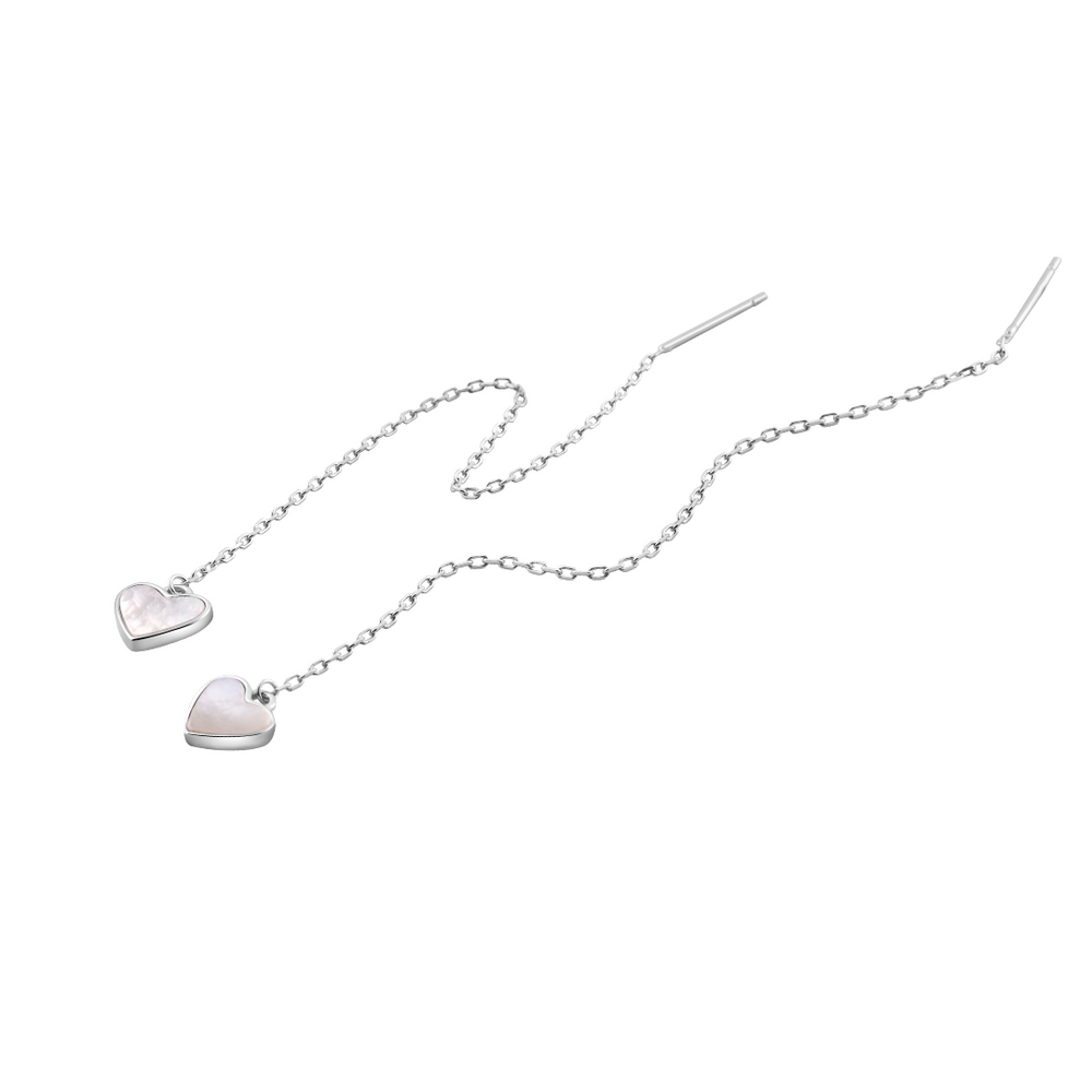 Meryl Heart Dangling Silver Earrings For Women