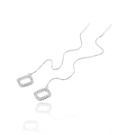 Mitchell Open Square Dangling Silver Earrings For Women