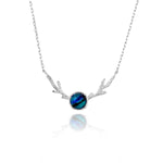 Hillory Silver Deer W/Blue Sapphire Necklace