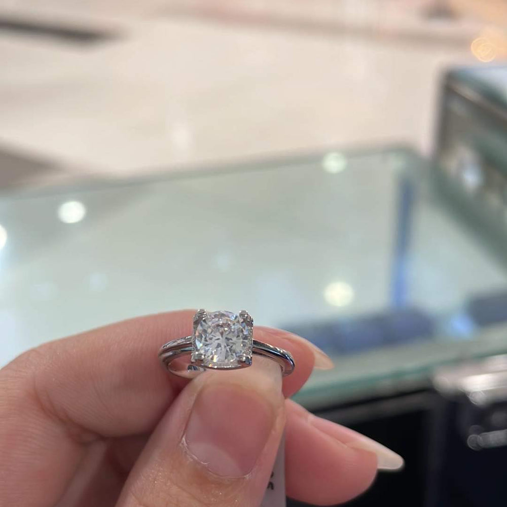 Zinnia Brilliant Cut 925 Sterling Silver Engagement Ring | SilverWorks