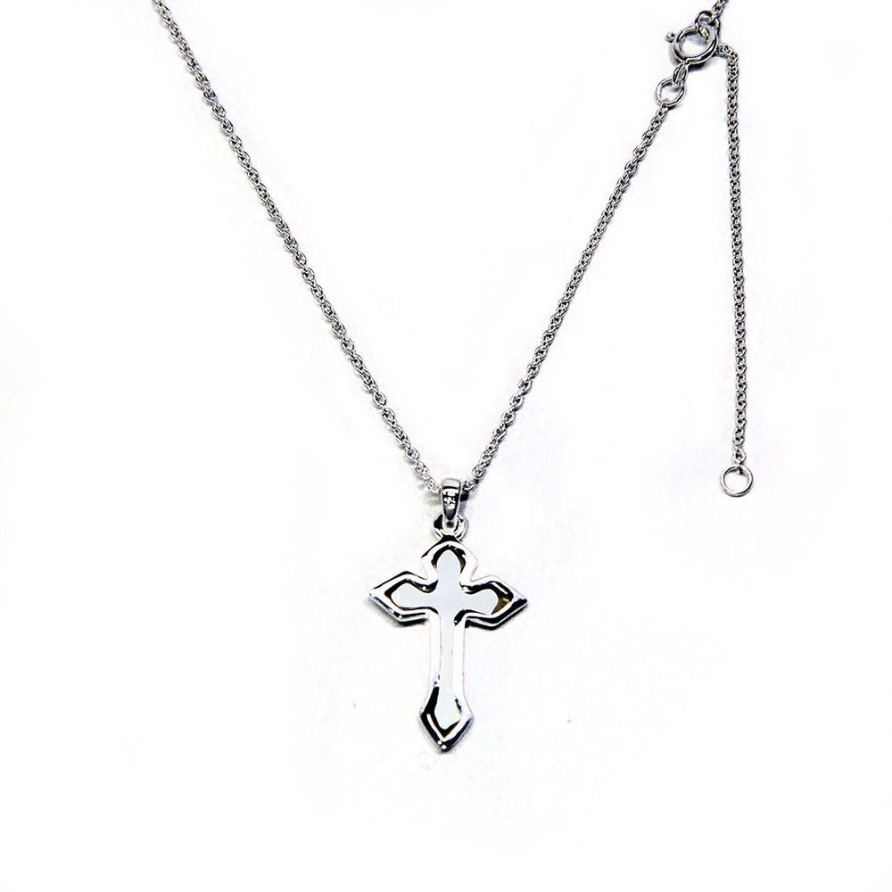 Hyley Mother-of-Pearl Cross 925 Sterling Silver Pendant Necklace | SilverWorks