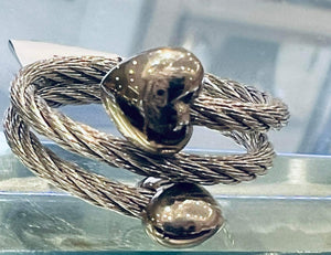 I468 STAINLESS + TITANIUM TWISTED RING