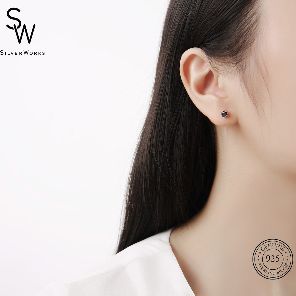 
                      
                        Raja Round 925 Sterling Silver Stud Earrings | SilverWorks
                      
                    