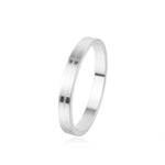 Sandblasted Couple Band Ring with Polished Line in Middle