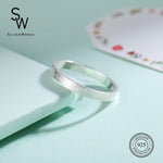 Sandblasted Couple with Polished Line in Middle 925 Sterling Silver Band Ring Philippines | Silverworks