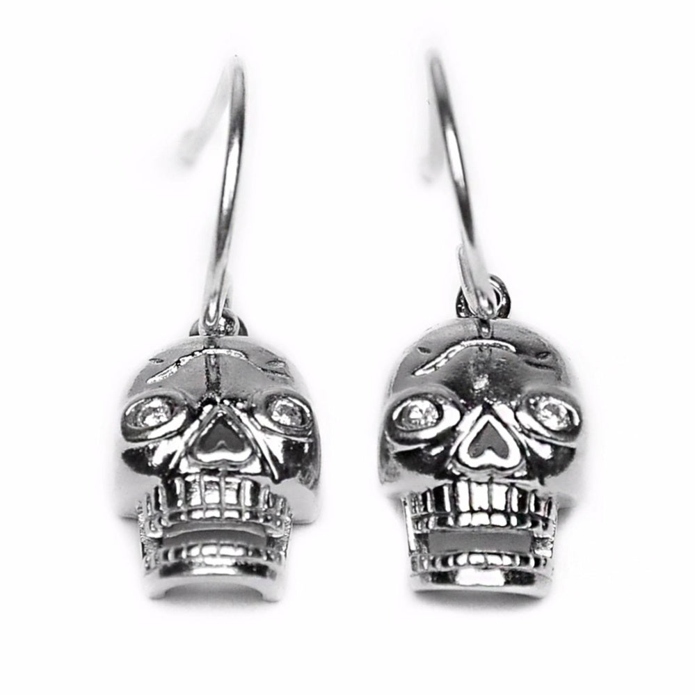 Steve Skull 925 Sterling Silver Drop Earrings | SilverWorks