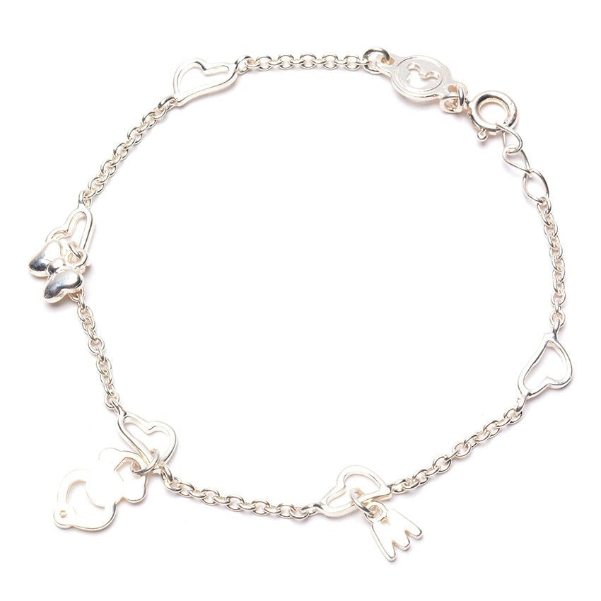 
                
                    Load image into Gallery viewer,  925 Sterling Silver Bracelet with Mickey Mouse Charms Philippines | Silverworks
                
            
