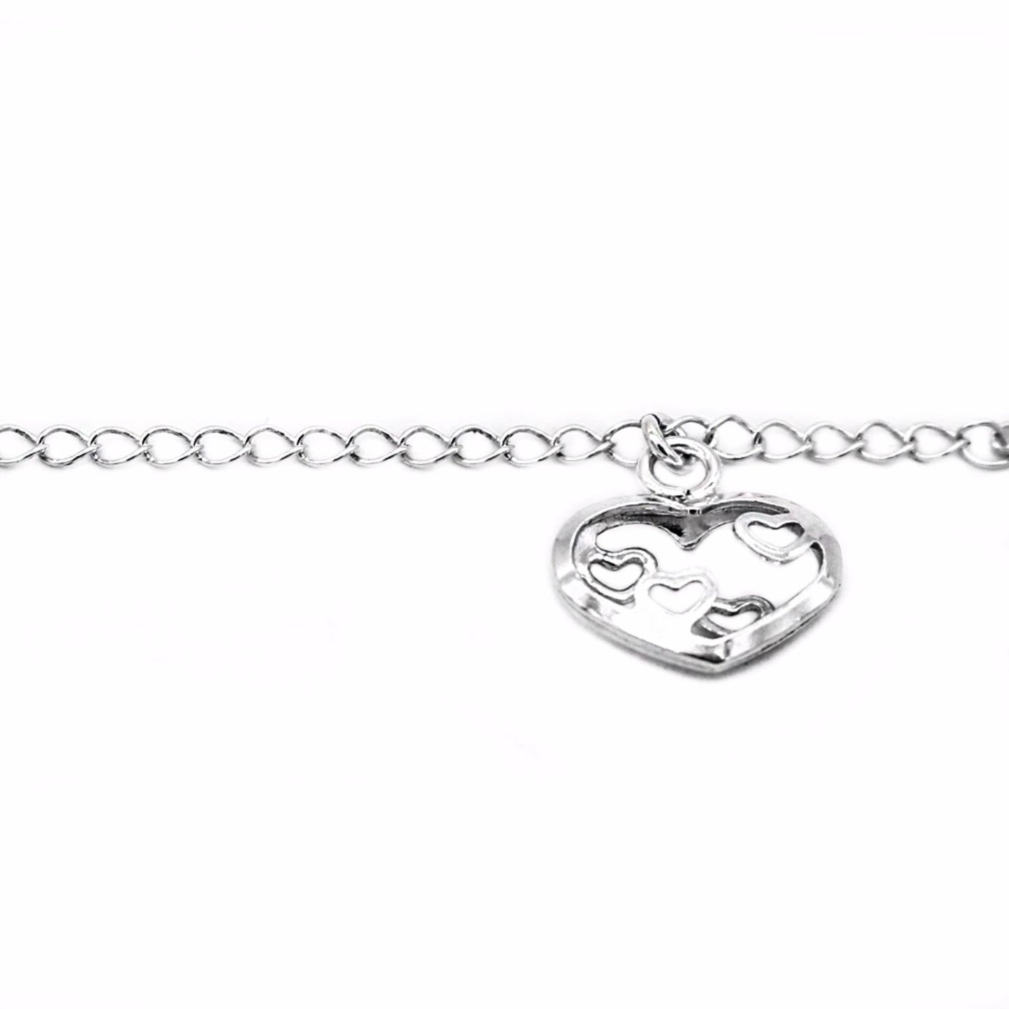 Gretchen Open Heart 925 Sterling Silver Charm Bracelet | SilverWorks