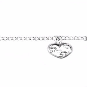 
                
                    Load image into Gallery viewer,  925 Sterling Silver Bracelet with Open Heart Charm Philippines | Silverworks
                
            