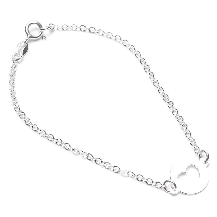 Joana Heart Cut Out 925 Sterling Silver Charm Bracelet | SilverWorks