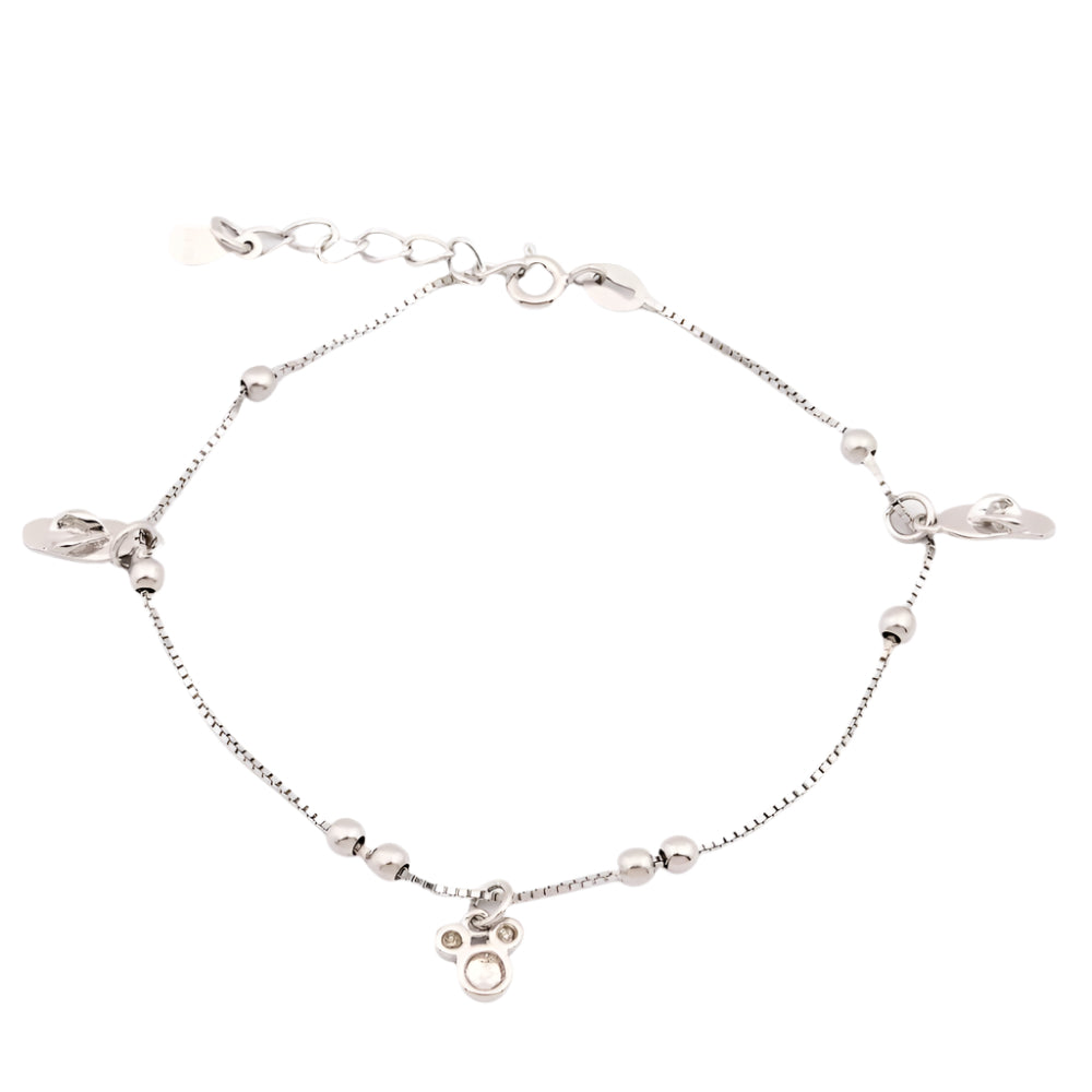Mickey & Slippers 925 Sterling Silver Charm Bracelet | SilverWorks