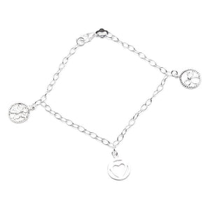 Round Drop Charm 925 Sterling Silver Bracelet Philippines | Silverworks