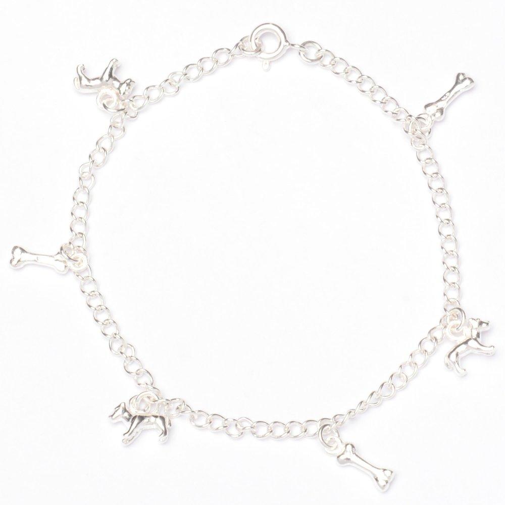 
                
                    Load image into Gallery viewer, Dog and Bone 925 Sterling Silver Charm Bracelet Philippines | Silverworks
                
            