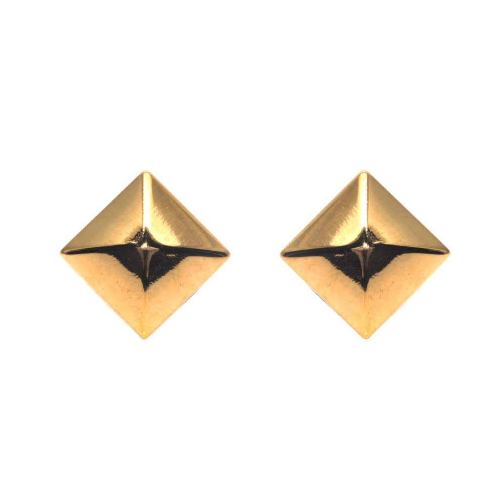 Kimberly Pyramid Faux Tunnel Stainless Steel Earrings | SilverWorks