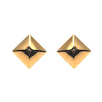 Gold Plated Pyramid Fake Tunnel Earrings