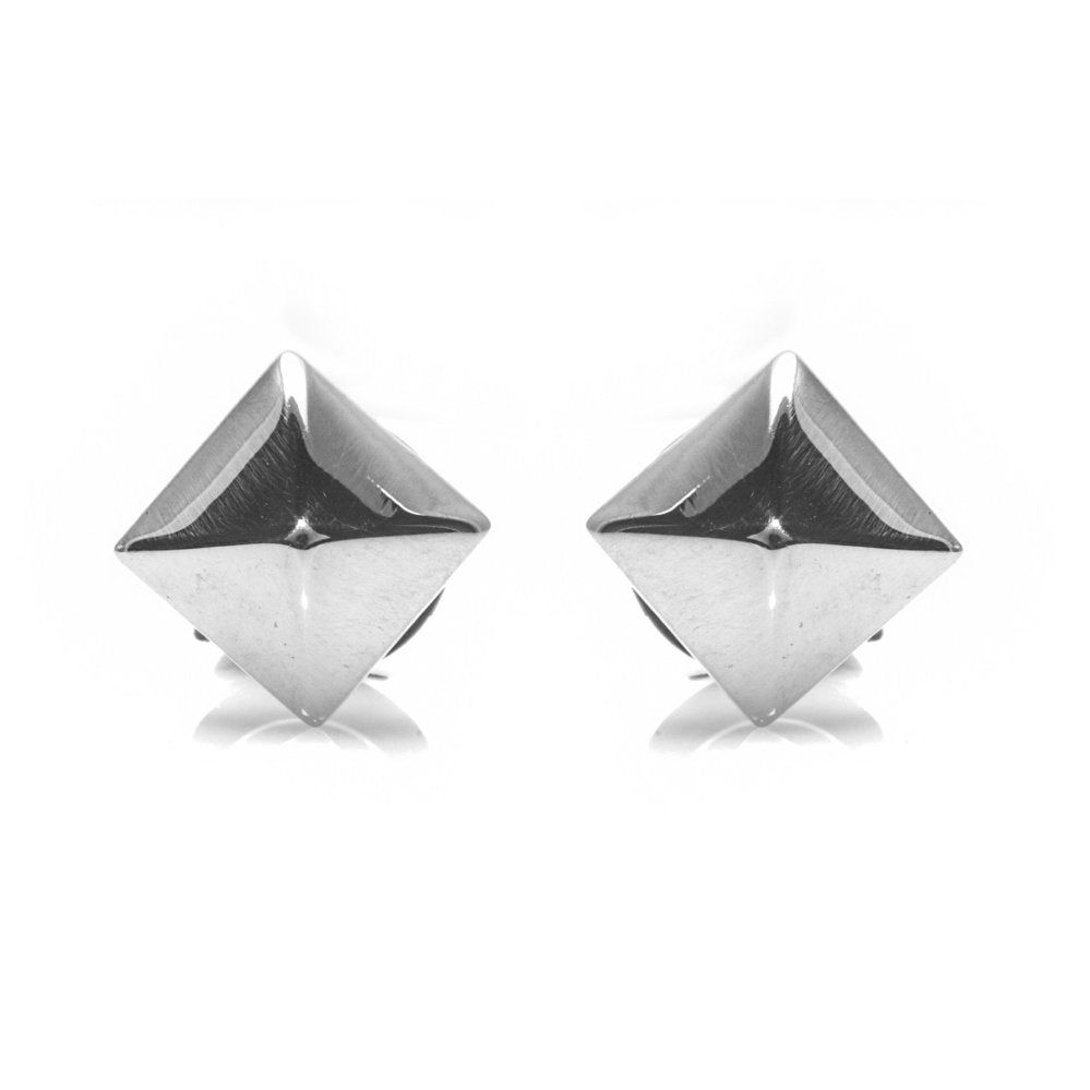 Steel Pyramind Fake Tunnel Earrings