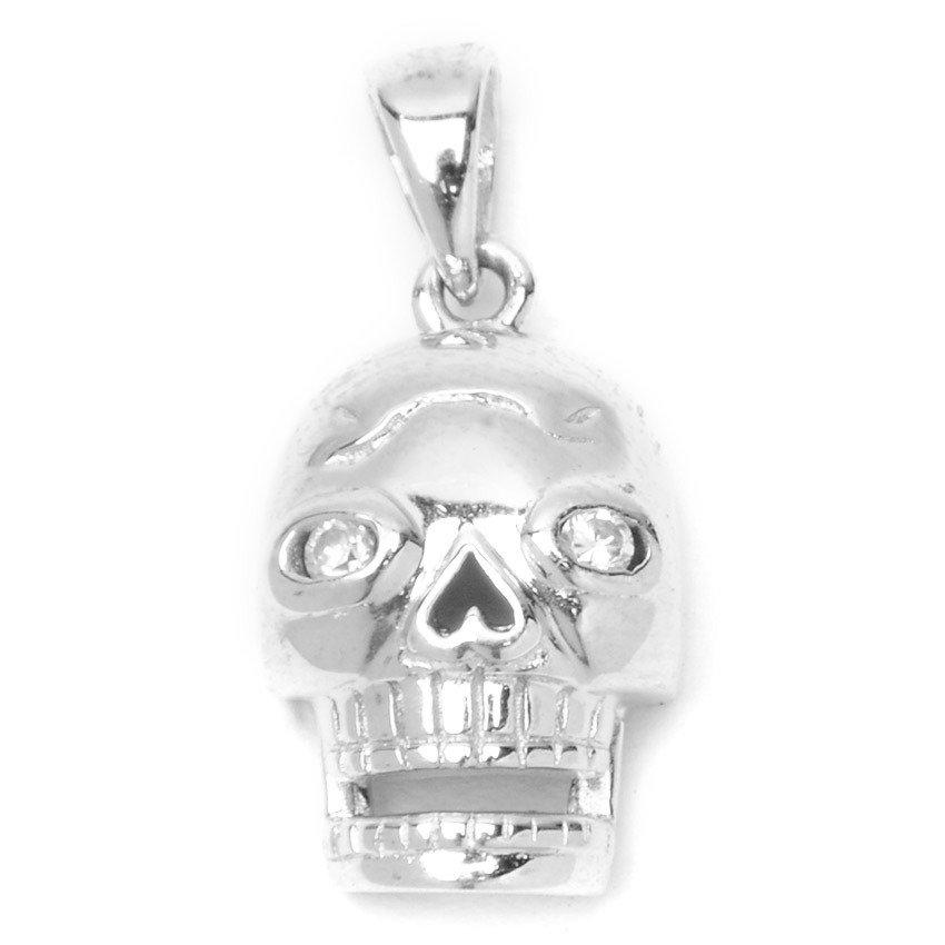 
                
                    Load image into Gallery viewer, Skull with Zirconia Eyes 925 Sterling Silver Charm Philippines | Silverworks
                
            