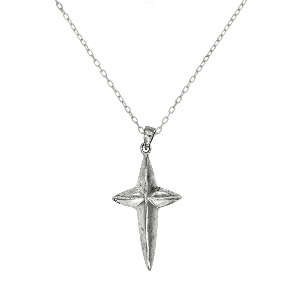 Paul Polished Pointed Cross 925 Sterling Pendant | SilverWorks