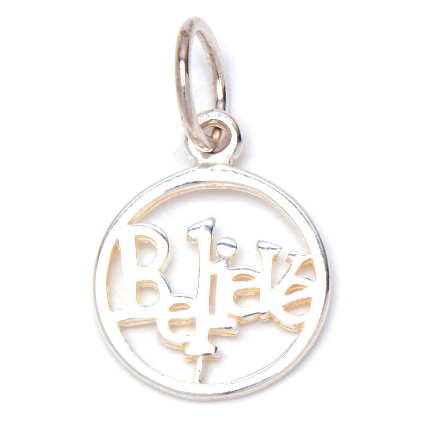 Cut-Out Believe in Round 925 Sterling Silver Pendant Philippines | Silverworks