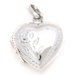 Heart Locket with Flower Engraved Pendant