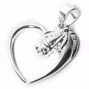 Open Heart with Horse 925 Sterling Silver Charm Philippines | Silverworks