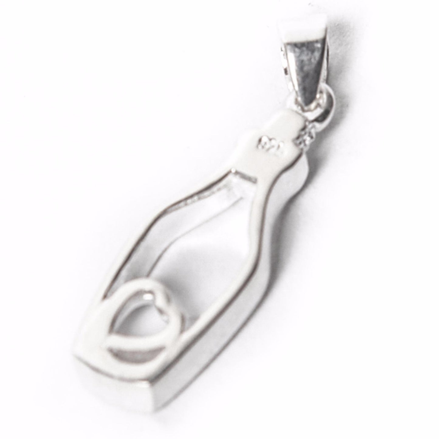 Kodiak Open Heart Bottle 925 Sterling Silver Pendant | SilverWorks